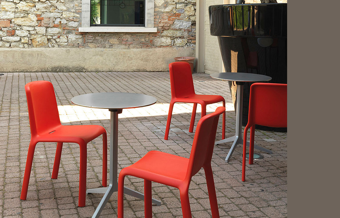 Pedrali snow red cafe chair outdoor