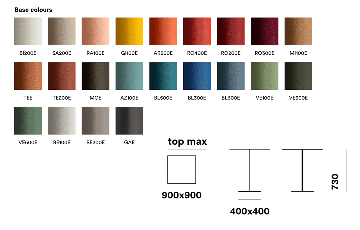 Pedrali step weighted cafe table colours