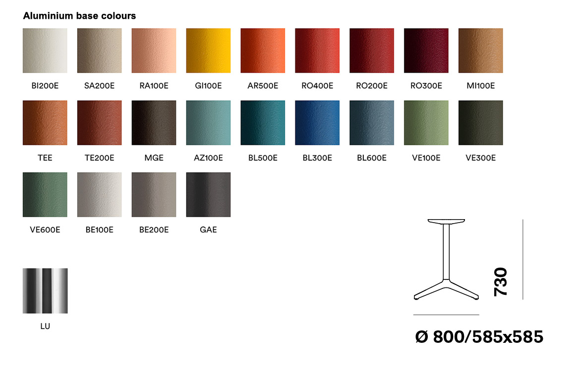 Pedrali Ypsilon base colours