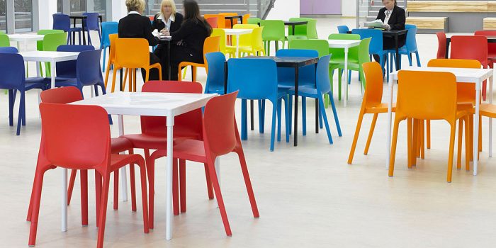 Poly colourful recycled school chair