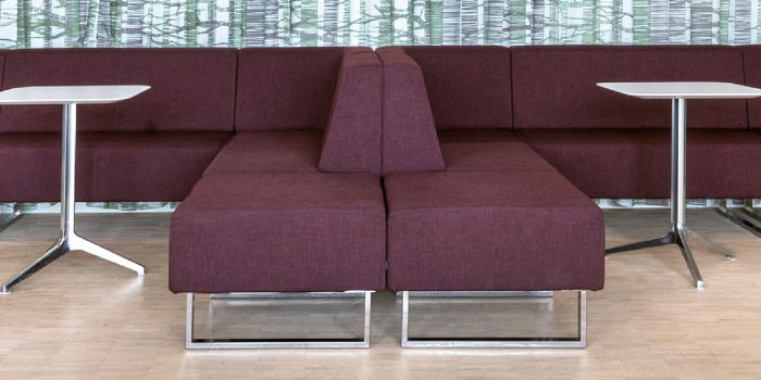 Purple back to back commercial seating