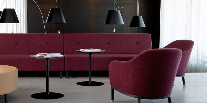 Purple commercial modular long sofa