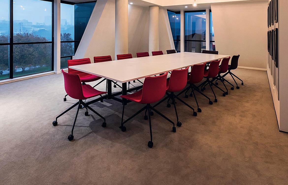 Red orange commercial chair