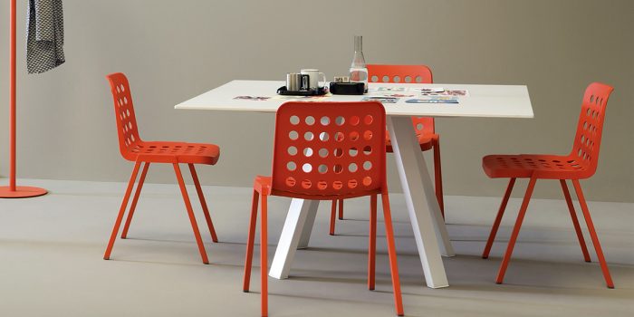 Red stacking meeting chair