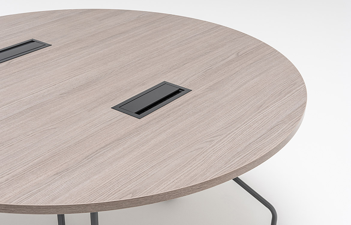 Round table top with cable access