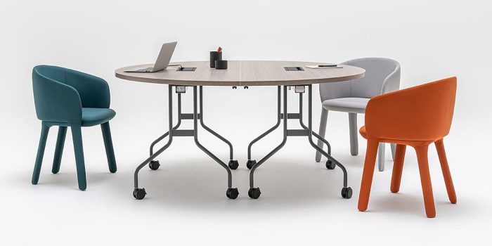 Round folding meeting table