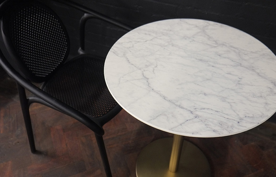 round marble table closeup
