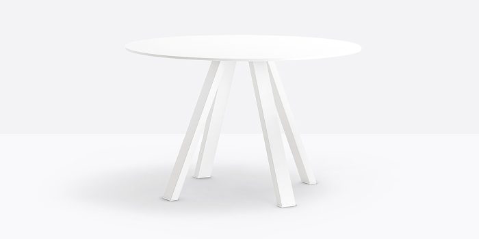 Round white canteen table