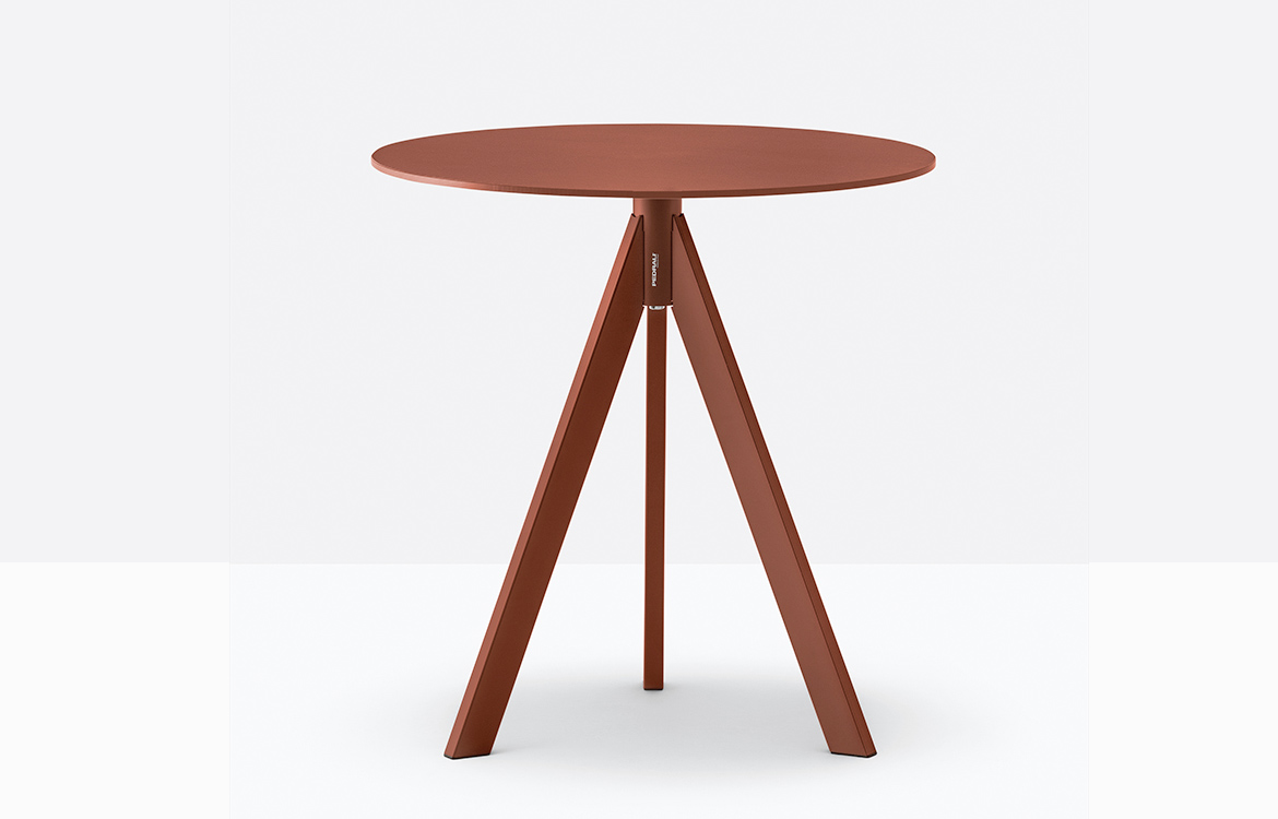 Rust red cafe table