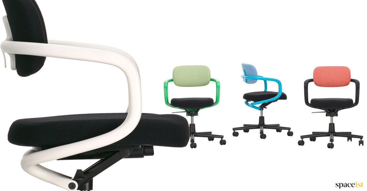colourful meeting chair with wheels