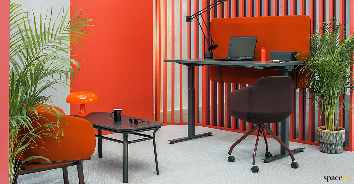 Black & orange standing desk