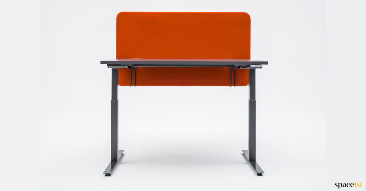 Sit stand desk in black & orange