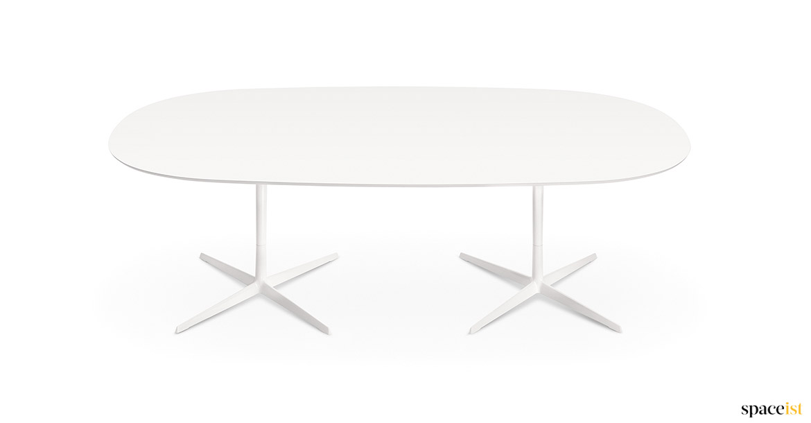Large oval white meeting table
