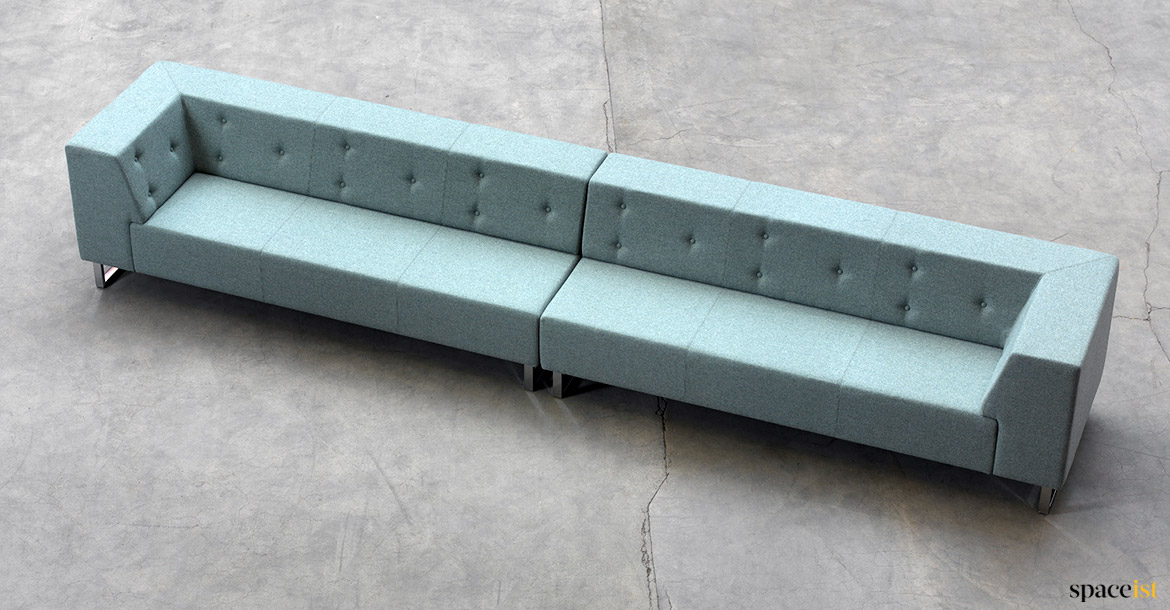 six seater buttoned backed sofa