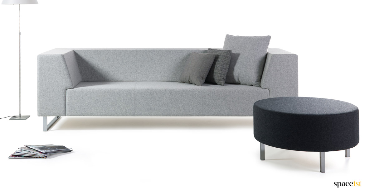 grey angular office sofa