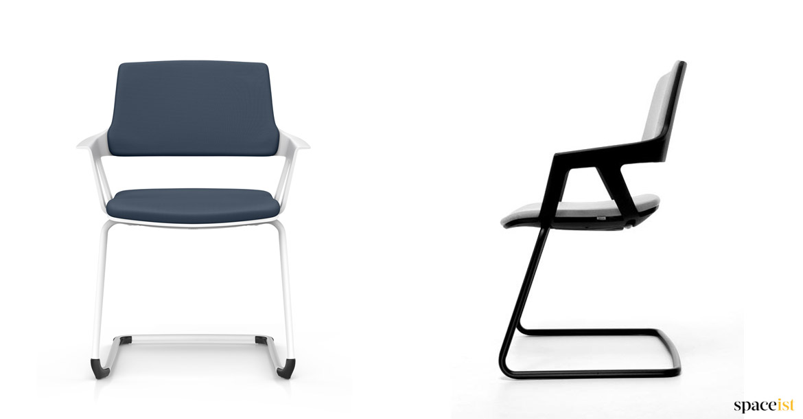 Two stacking meeting chairs