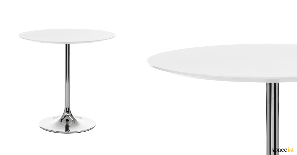 Chrome table with white top