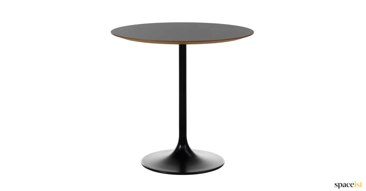 black table with wood edge
