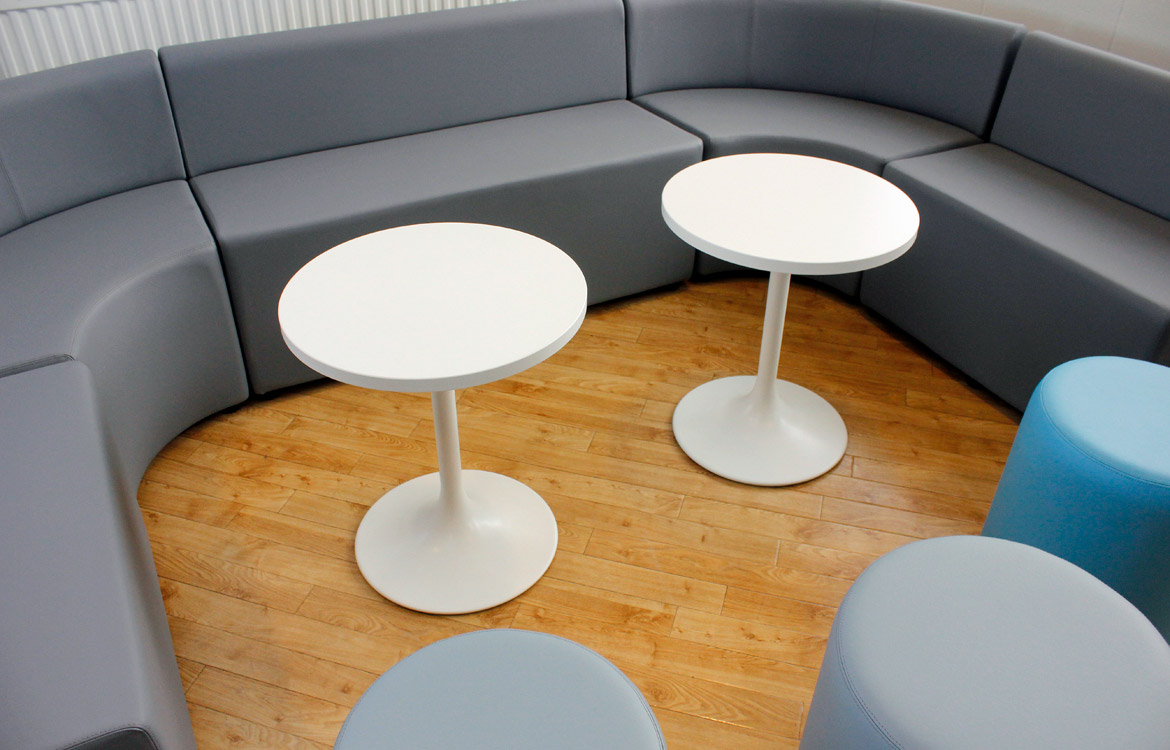School modular cubes in grey wipeable vinyl