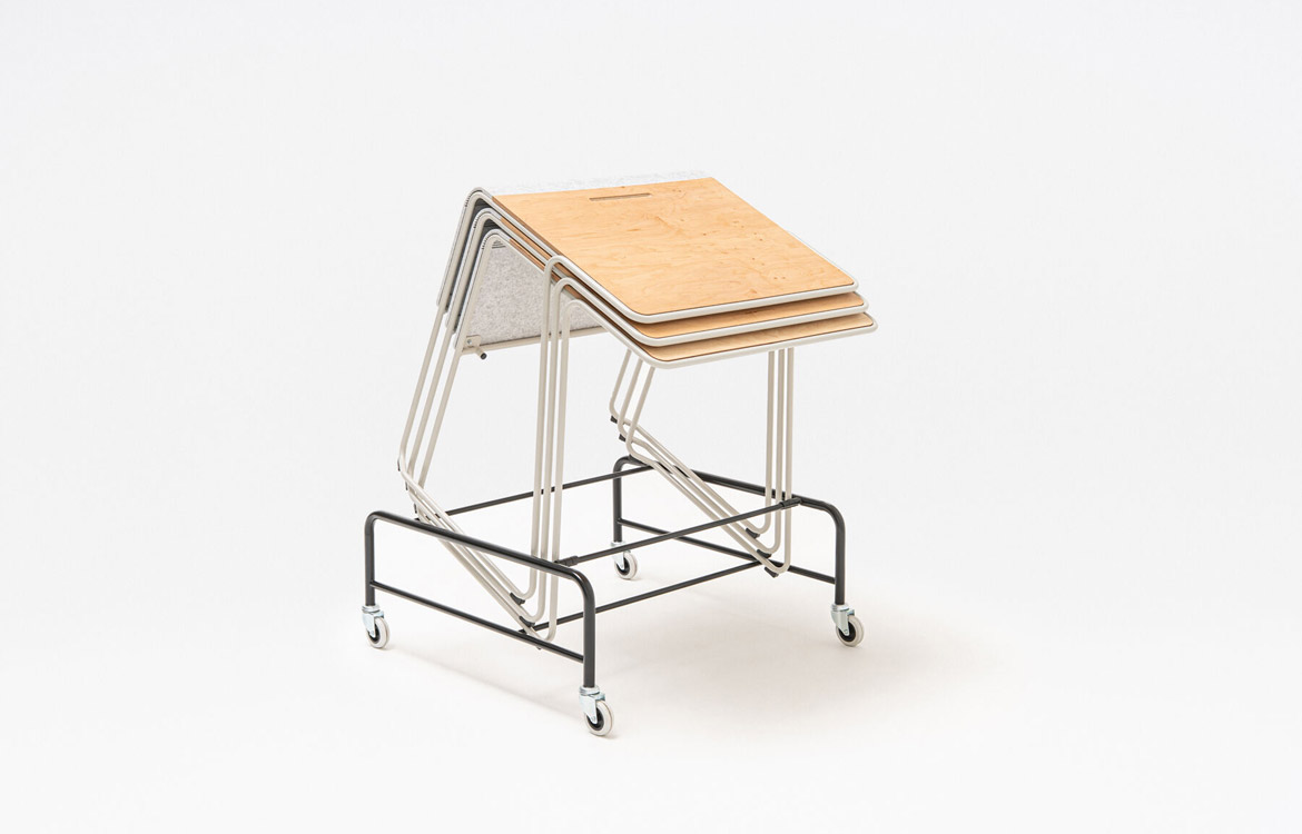 School desk with trolley