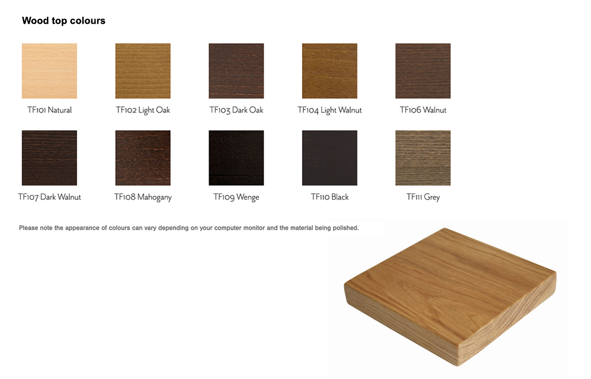 Soldi wood cafe table top colours