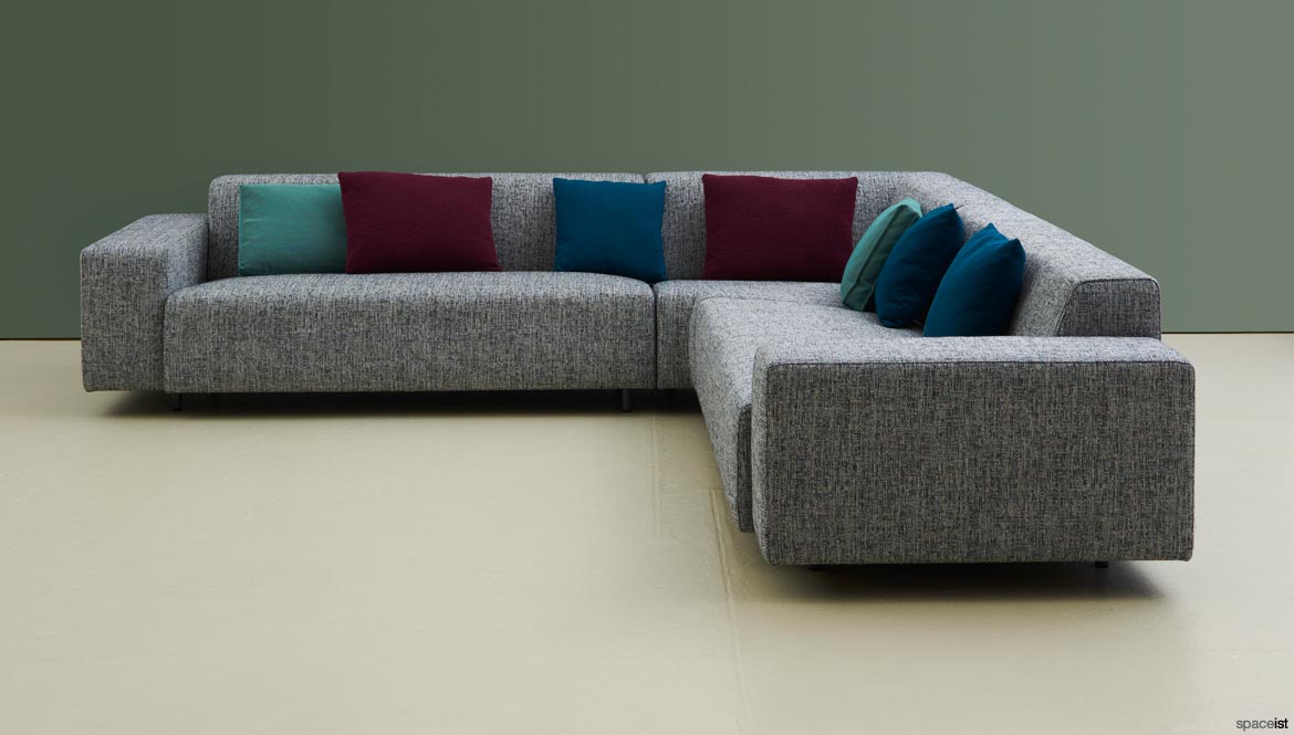 Large grey corner sofa + cushions