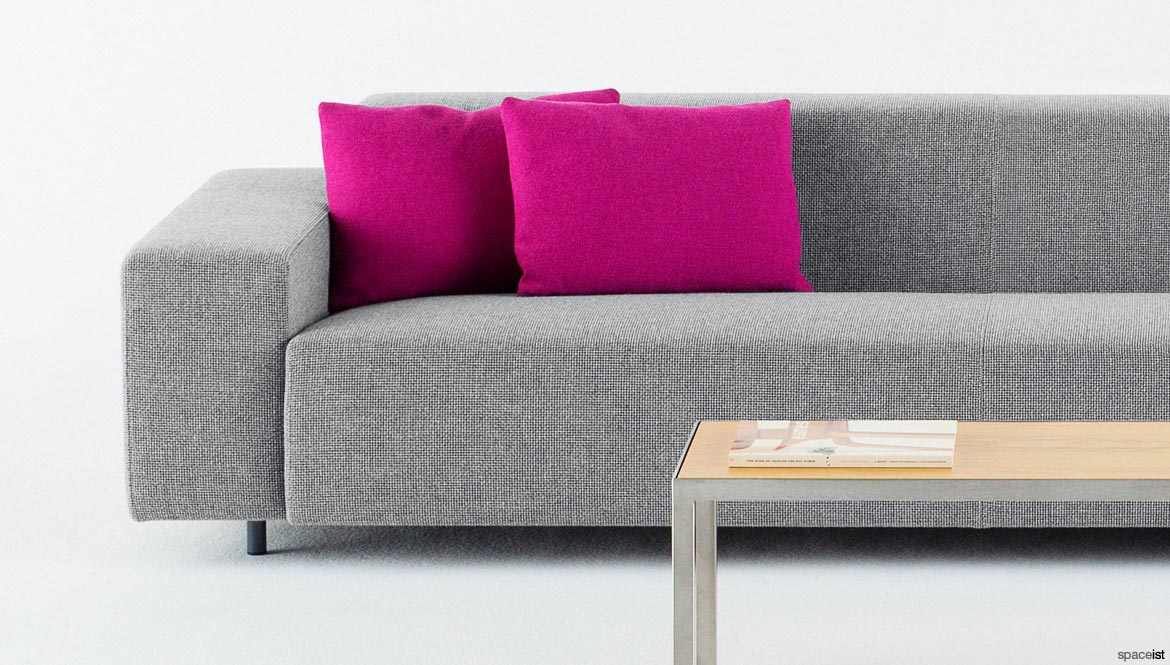 Grey sofa closeup