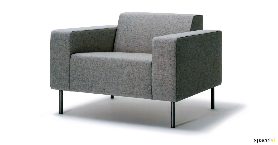 Grey architectual chair black leg