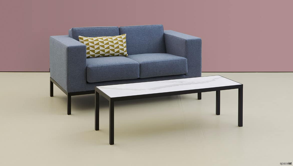 Two seater sofa marble table