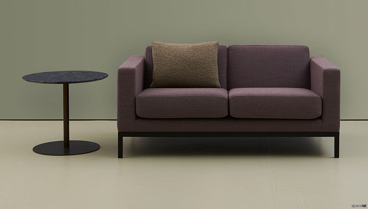 two seater purple/red sofa