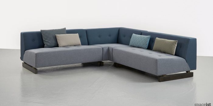 46 blue office sofa with no-arm rests