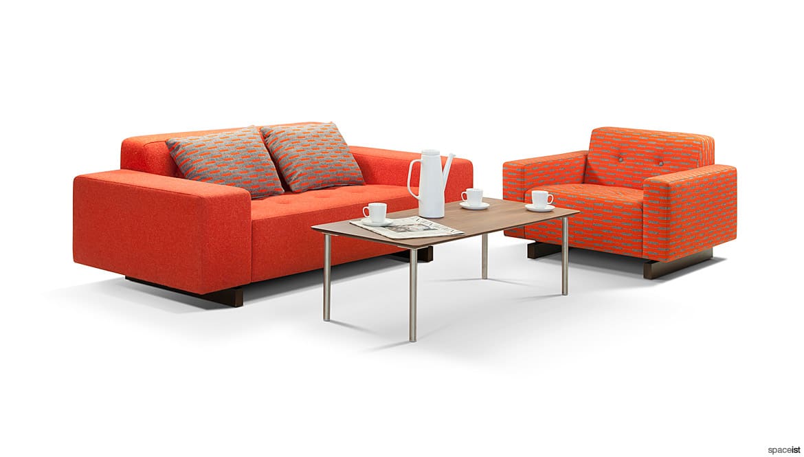 Orange 2 seater sofa