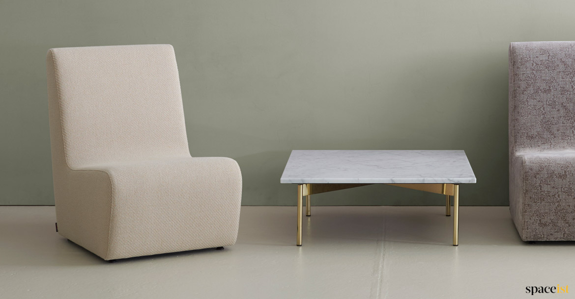 curved chair with no arms