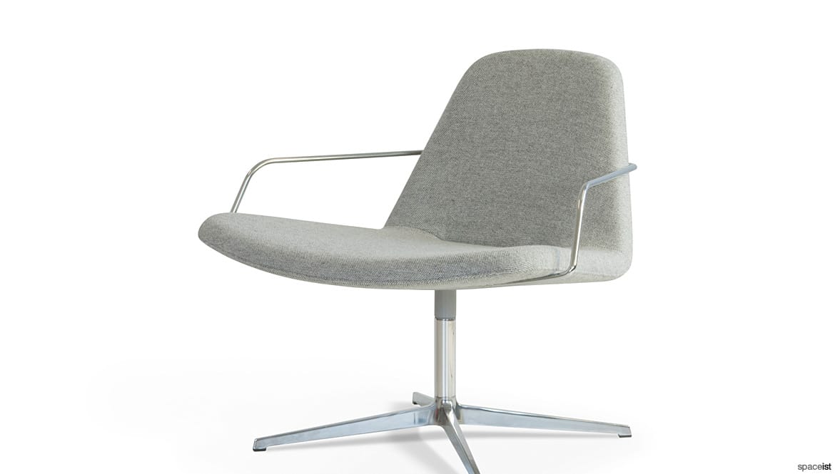 Light grey chair with armrests
