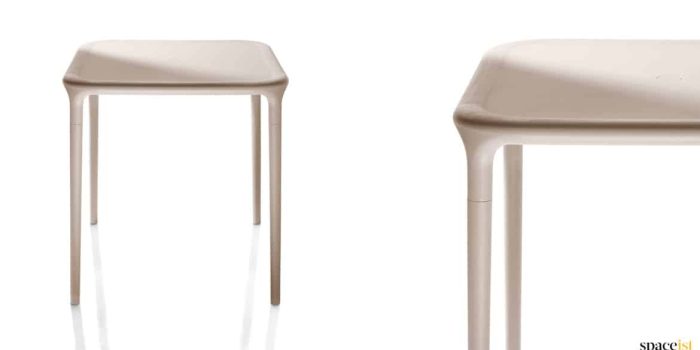 White stackable outdoor table