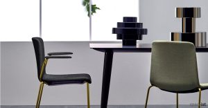 Babila black meeting table with black chairs