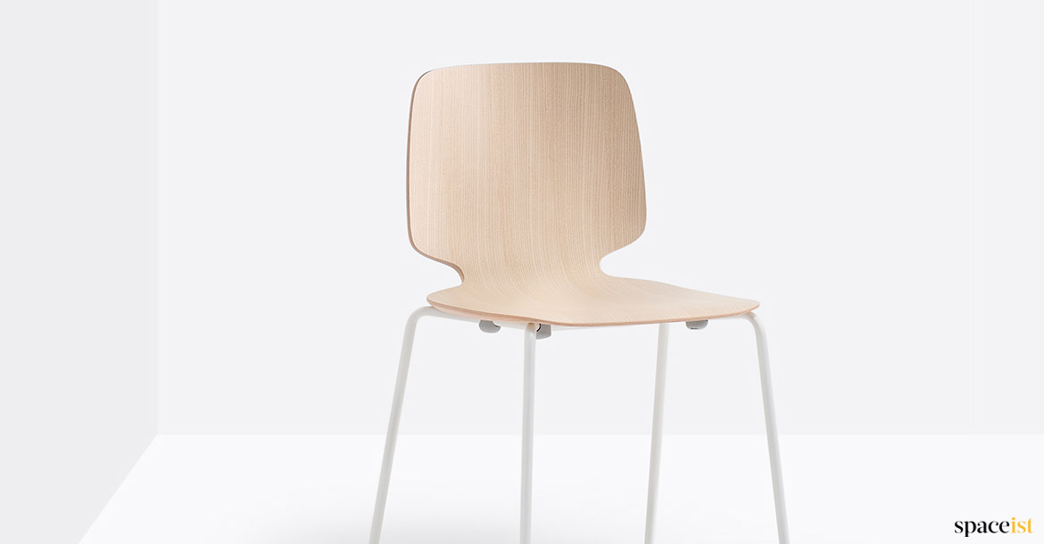 Wood + white cafe chair