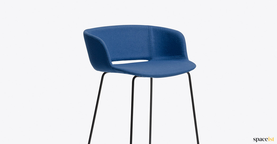 blue stool with back