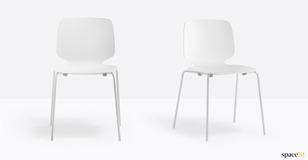 bright white cafe chair