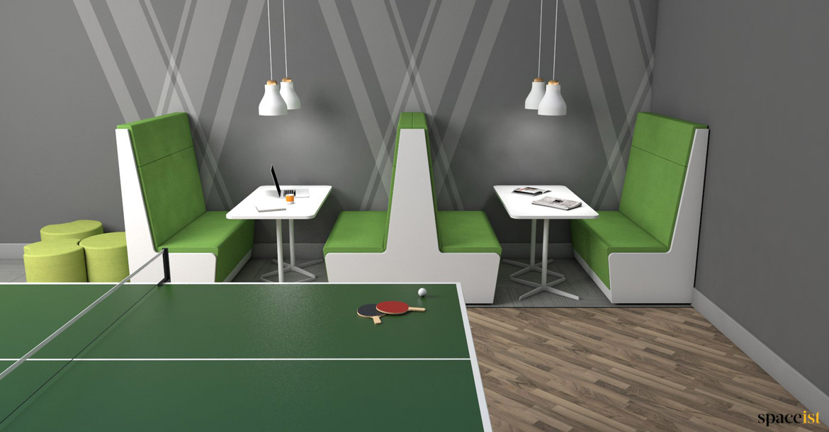Booth with table tennis table