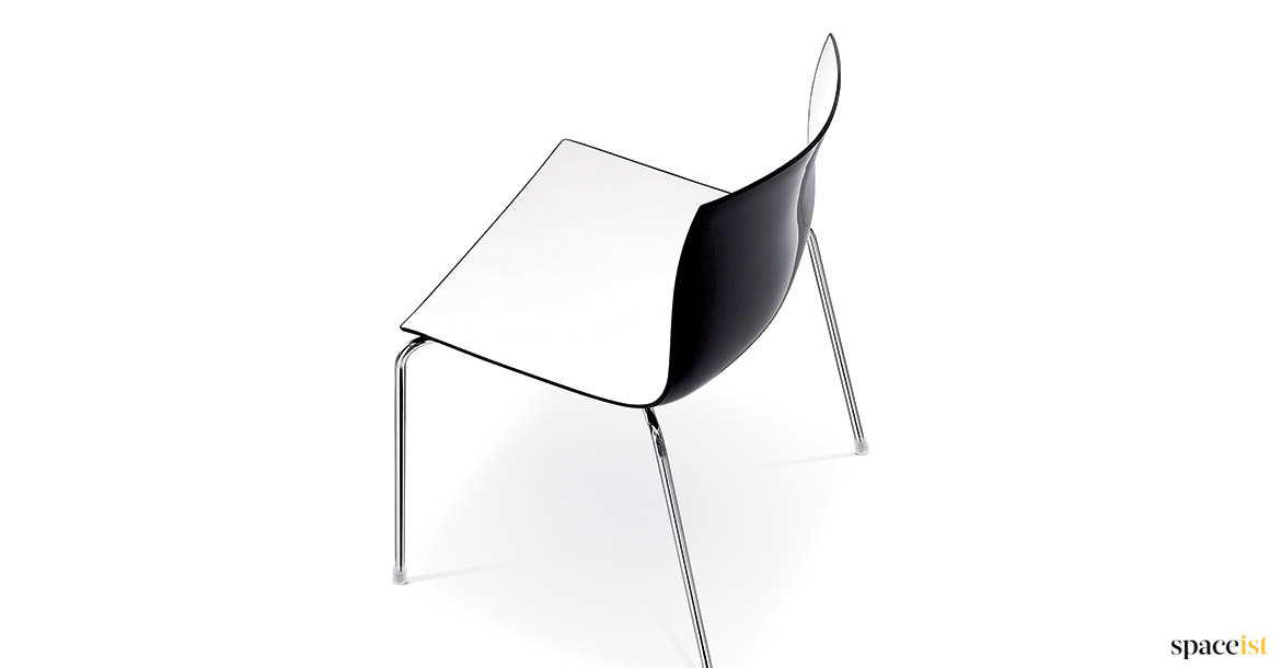 Black + white catifa chair