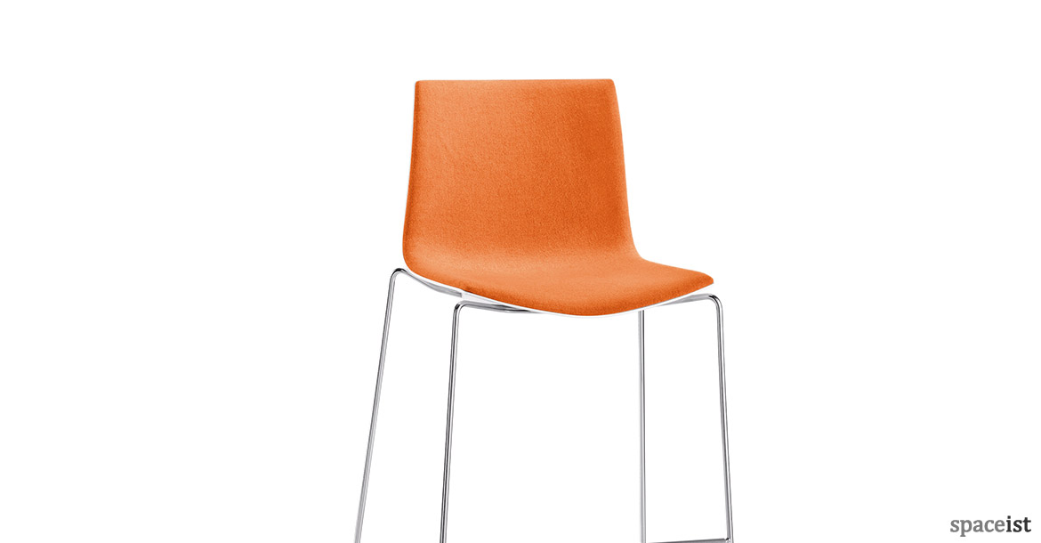 Catifa46 orange fabric bar stool