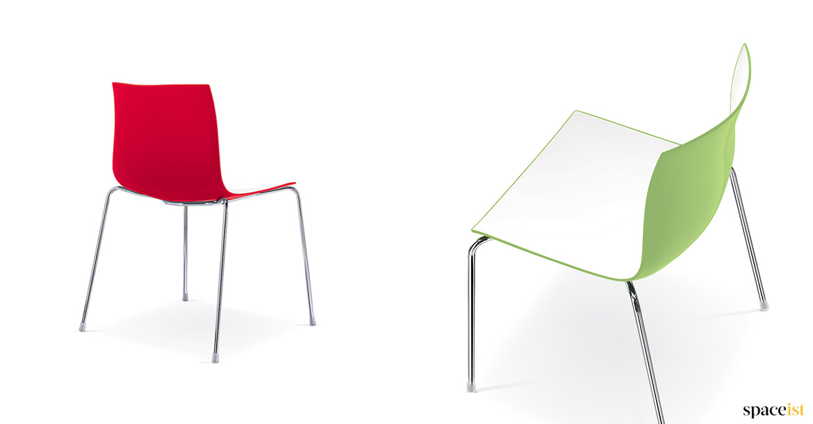 Red and green cafe chair