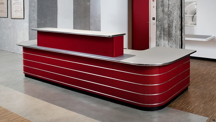 50's Style reception desk in red