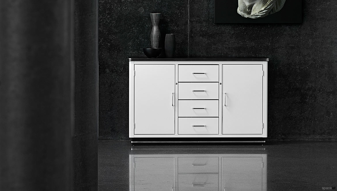 White metal cabinet