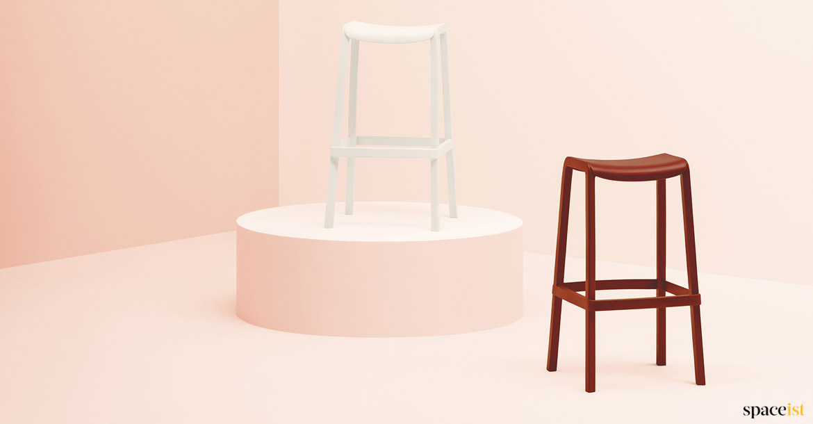 White and red stool