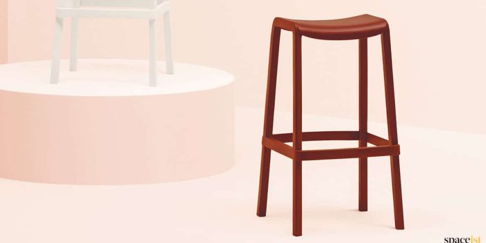 Red stool closeup