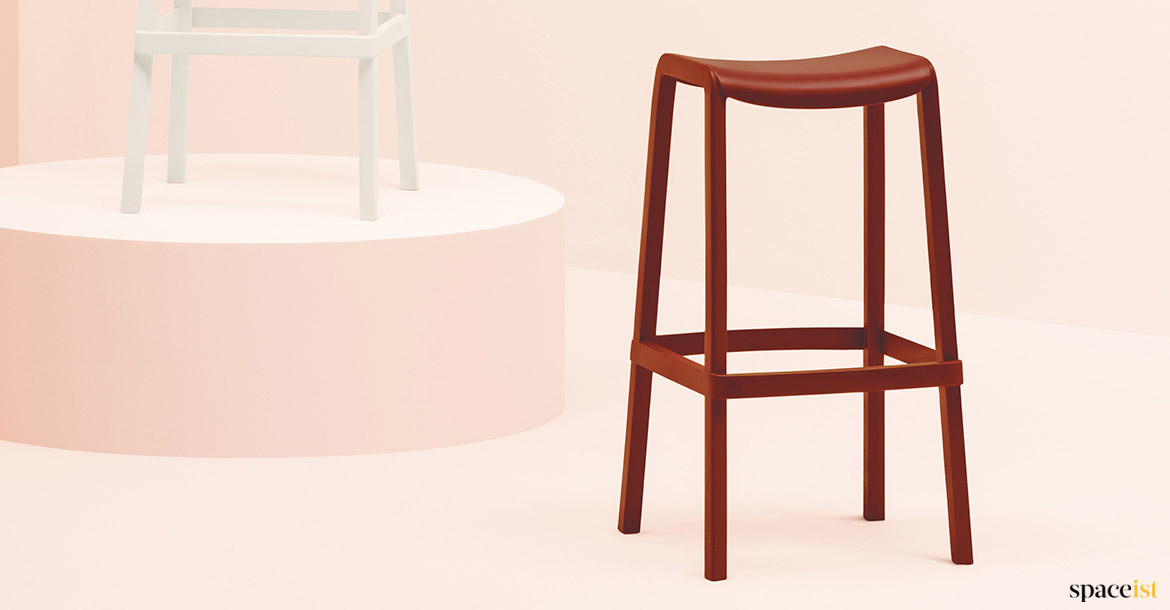 Red stool closeup