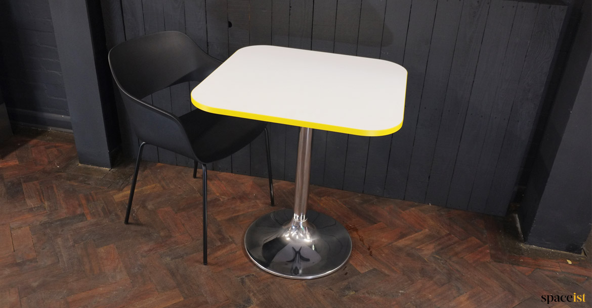 Modern cafe table chrome base