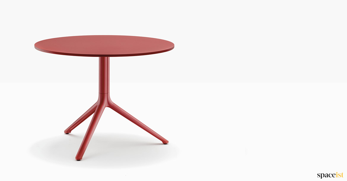 Red low cafe table